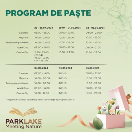 What is the Easter schedule for ParkLake?