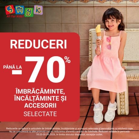 REDUCERI de până la -70% la îmbrăcăminte și încălțăminte selectate la SMYK